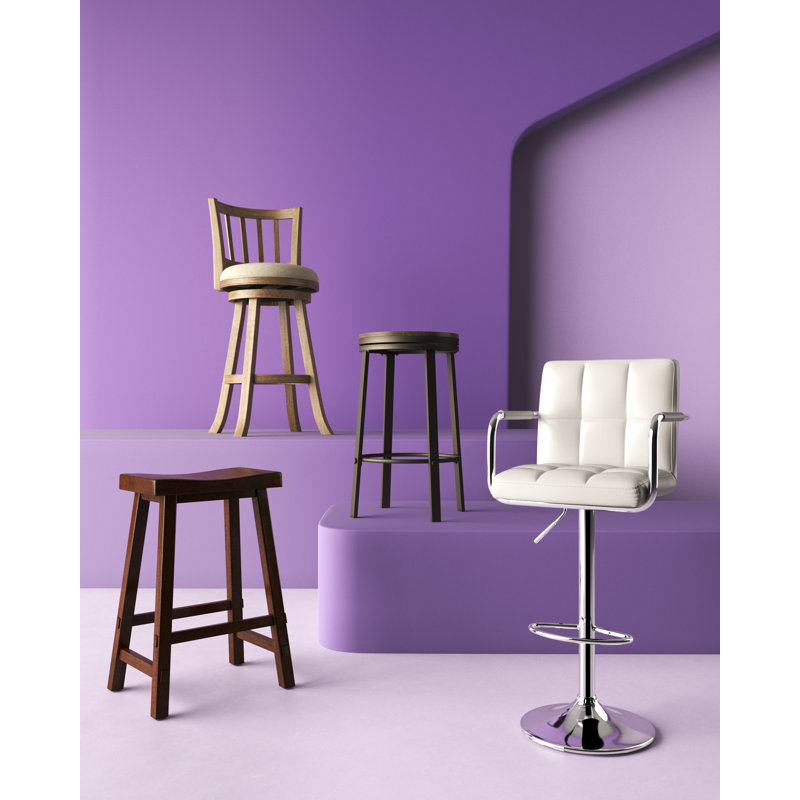 Wade Logan® Leith Adjustable Height Swivel Bar Stool & Reviews Wayfair